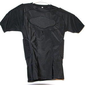 Padded  Black Quick Dry Short Sleeve  Football  Shirt